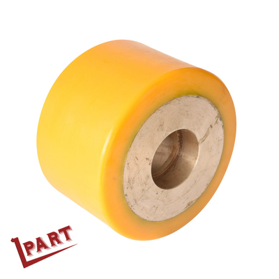 Polyurethan des Reichweiten-Gabelstapler-Antriebsrad-100mm dreht Gelbes